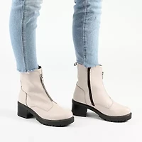 Journee Signature Womens Norrah Stacked Heel Booties