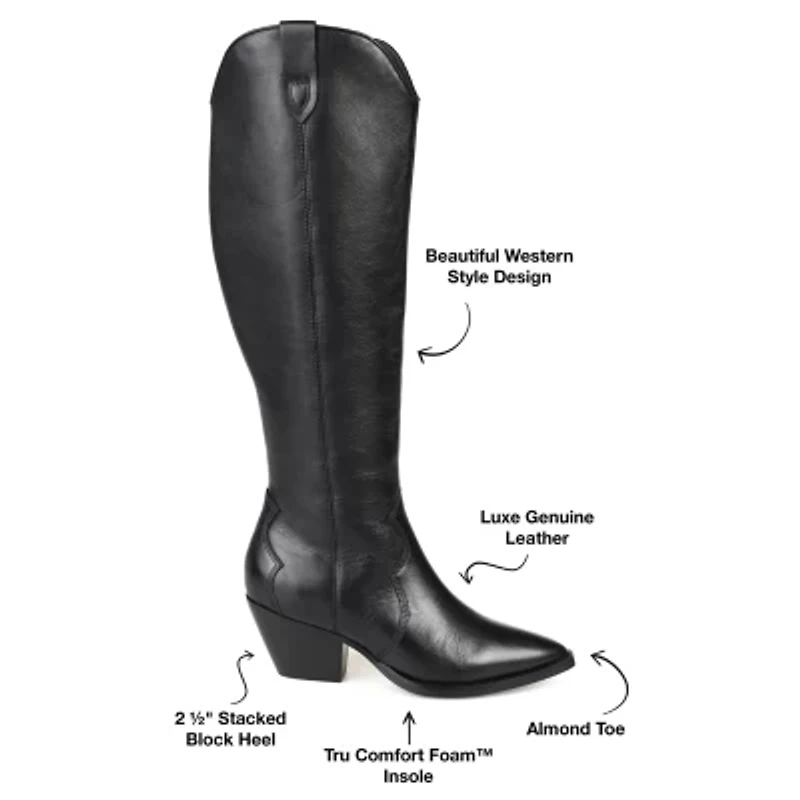 Journee Signature Womens Pryse Block Heel Dress Boots