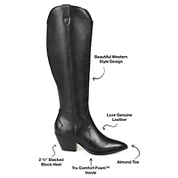 Journee Signature Womens Pryse Block Heel Dress Boots