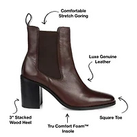 Journee Signature Womens Rowann Stacked Heel Booties