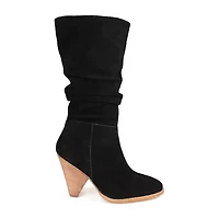 Journee Signature Womens Syrinn Stacked Heel Slouch Boots