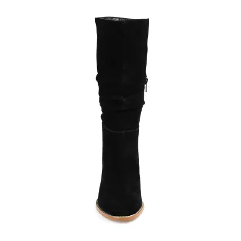 Journee Signature Womens Syrinn Stacked Heel Slouch Boots