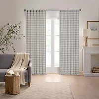 Mercantile Tavia Rod Pocket Back Tab Sheer Single Curtain Panel
