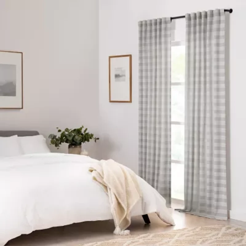 Mercantile Tavia Rod Pocket Back Tab Sheer Single Curtain Panel
