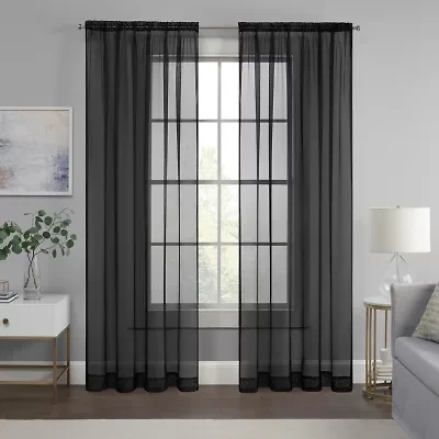 Eclipse Livia Rod Pocket Sheer Single Curtain Panel