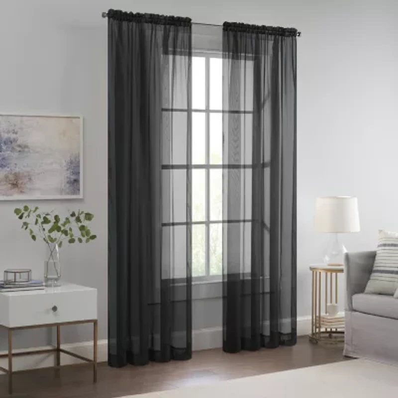 Eclipse Livia Rod Pocket Sheer Single Curtain Panel