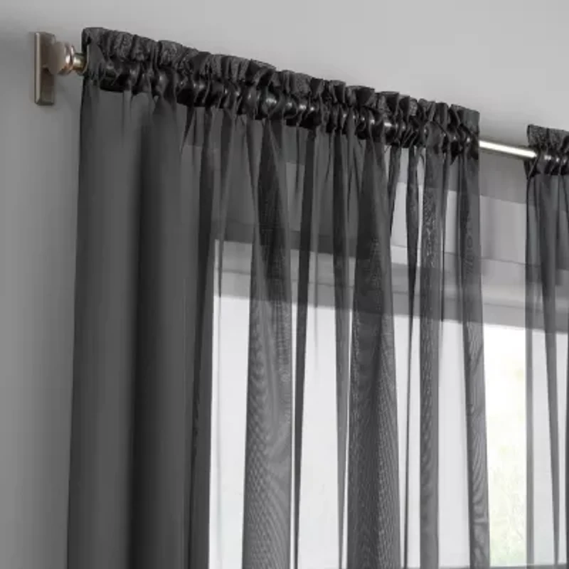 Eclipse Livia Rod Pocket Sheer Single Curtain Panel