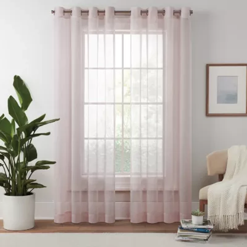 Eclipse Livia Grommet Top Sheer Single Curtain Panel