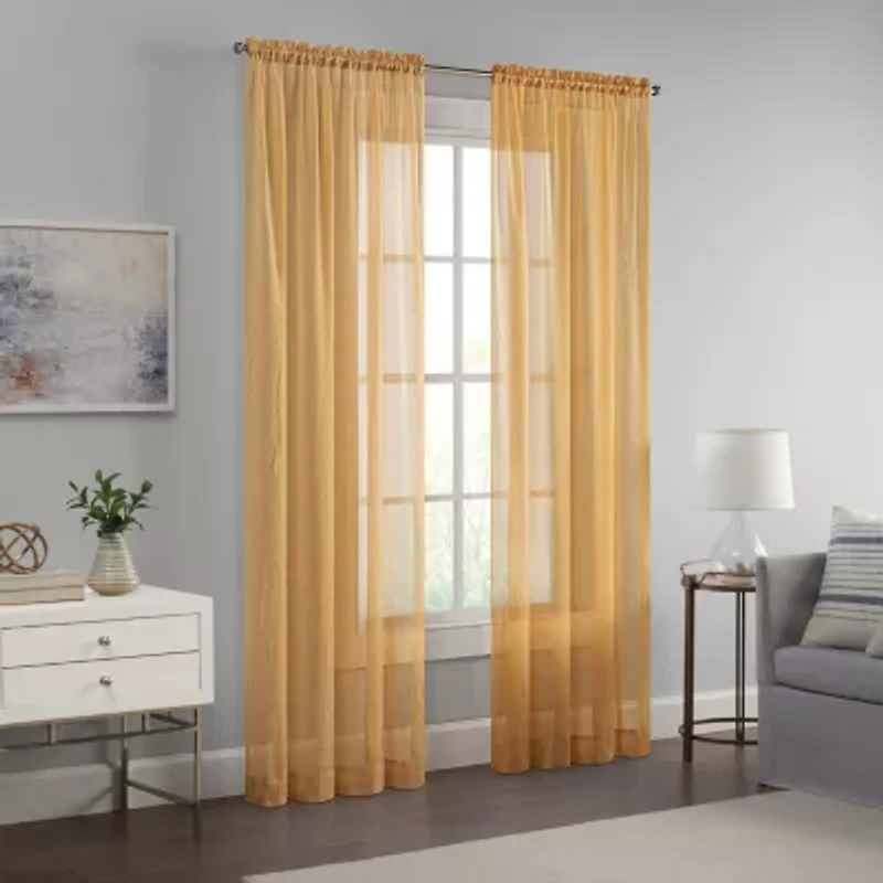 Eclipse Emina Rod Pocket Sheer Single Curtain Panel