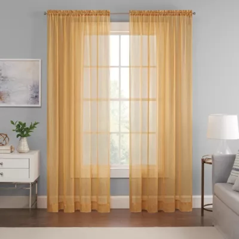 Eclipse Emina Rod Pocket Sheer Single Curtain Panel