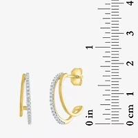 (G-H / Si2-I1) C-Hoop Womens 1/6 CT. T.W. Lab Grown White Diamond 10K Gold 16mm Hoop Earrings