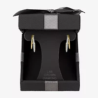 (G-H / Si2-I1) C-Hoop Womens 1/6 CT. T.W. Lab Grown White Diamond 10K Gold 16mm Hoop Earrings