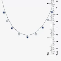 Diamond Addiction Womens Diamond Accent Lab Created Green Emerald or Lab Created Blue Sapphire 10K Gold Pendant Necklace