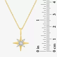 Diamond Addiction North Star (I-J / Si2-I1) Womens 1/10 CT. T.W. Lab Grown White Diamond 14K Gold Over Silver Star 18 Inch Pendant Necklace