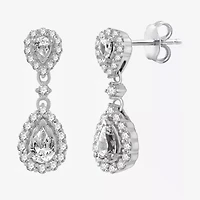 G-H / Si2-I1) Womens CT. T.W. Lab Grown White Diamond 10K White Gold Pear Drop Earrings