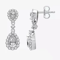G-H / Si2-I1) Womens CT. T.W. Lab Grown White Diamond 10K White Gold Pear Drop Earrings