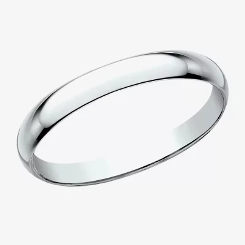 Womens 2MM 10K White Gold Wedding Band