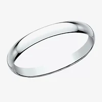 Womens 2MM 10K White Gold Wedding Band