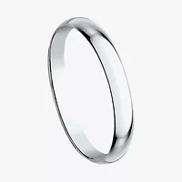 Womens 2MM 10K White Gold Wedding Band
