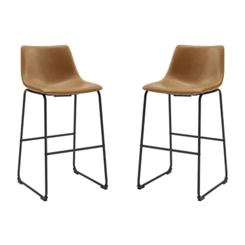 2-pc. Faux Leather Kitchen Barstools