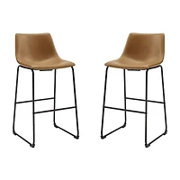 2-pc. Faux Leather Kitchen Barstools