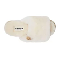 Dearfoams Fireside Cairns Genuine Shearling Womens Memory Foam Slip-On Slippers