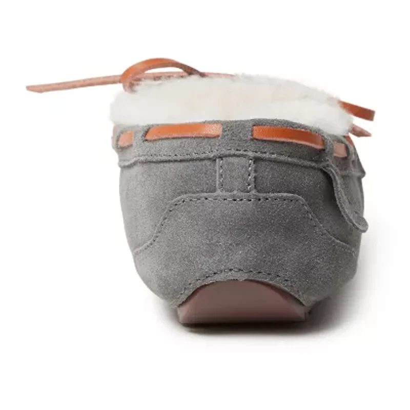 Dearfoams Fireside Victoria Genuine Shearling Womens Moccasin Slippers