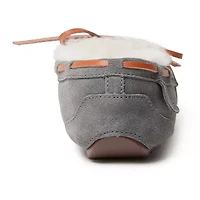 Dearfoams Fireside Victoria Genuine Shearling Womens Moccasin Slippers