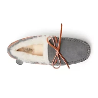 Dearfoams Fireside Victoria Genuine Shearling Womens Moccasin Slippers