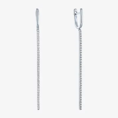 Diamond Addiction (G-H / Si2-I1) Womens 1/3 CT. T.W. Lab Grown White Diamond 10K White Gold Drop Earrings