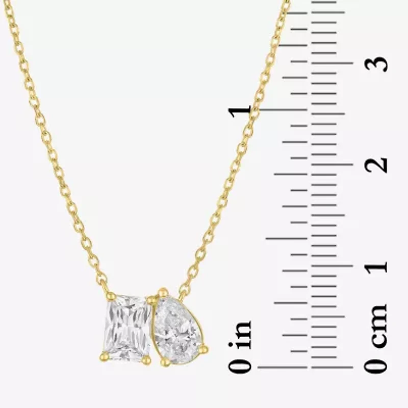 Diamond Addiction (G-H / Si2-I1) Womens 2 CT. T.W. Lab Grown White Diamond 10K Gold Pear 18 Inch Pendant Necklace