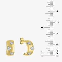 Diamond Addiction (G-H / Si2-I1) C-Hoop Womens 1/10 CT. T.W. Lab Grown White Diamond 14K Gold Over Silver 14mm Heart Hoop Earrings
