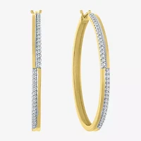 Diamond Addiction (G-H / Si2-I1) Womens 1/4 CT. T.W. Lab Grown White Diamond 14K Gold Over Silver 36.4mm Hoop Earrings