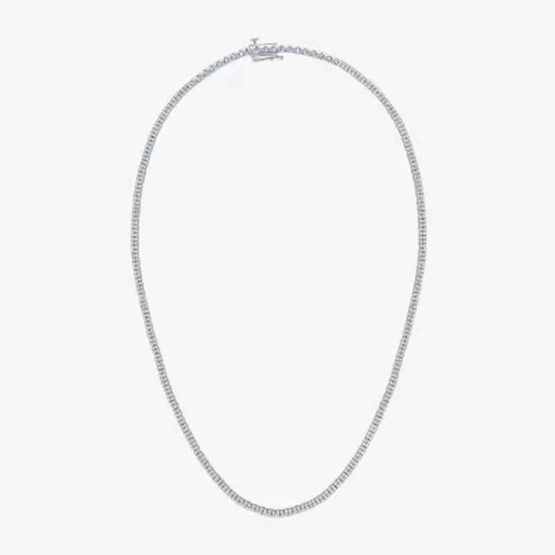 Diamond Addiction (G-H / I1-I2) Womens White Diamond Sterling Silver 17 Inch Tennis Necklace