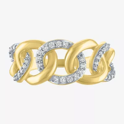 Diamond Addiction (G-H / Si2-I1) Womens 1/4 CT. T.W. Lab Grown White Diamond 14K Gold Over Silver Band