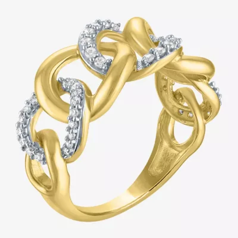 Diamond Addiction (G-H / Si2-I1) Womens 1/4 CT. T.W. Lab Grown White Diamond 14K Gold Over Silver Band