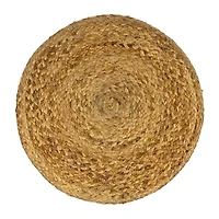 Northlight 15" Braided Jute & Wood Handmade Three Legged Floor Pillow