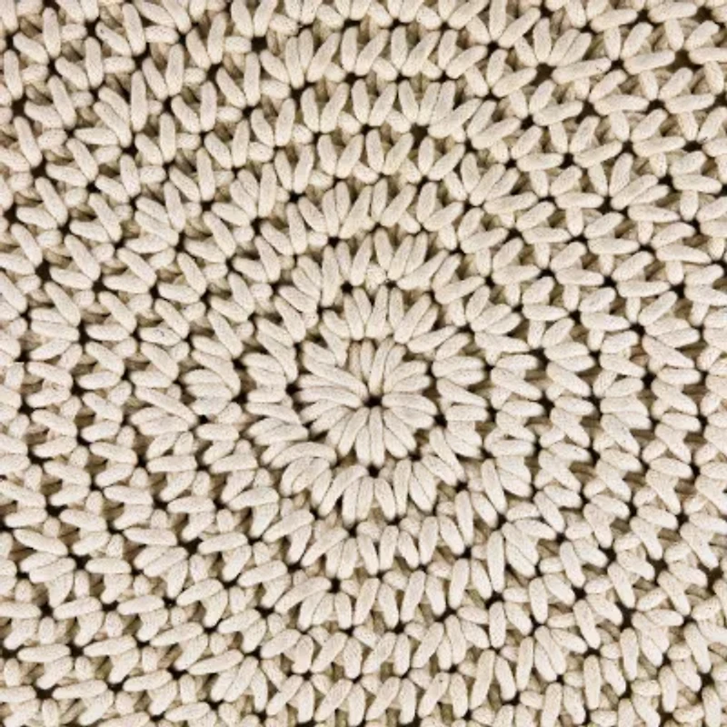Northlight 18" Solid Handmade Natural Cotton Pouf Floor Pillow