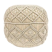 Northlight 18" Solid Handmade Natural Cotton Pouf Floor Pillow