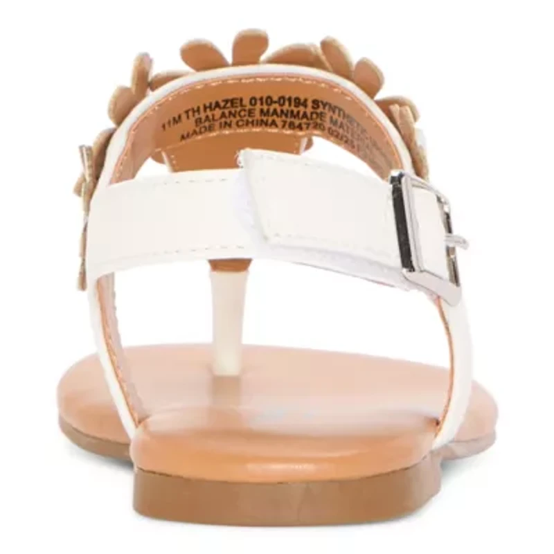 Thereabouts Little & Big Kid Girls Hazel Adjustable Strap Flat Sandals