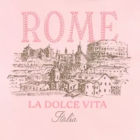 Rome Italy La Dolce Vida Oversized Tee Womens Crew Neck Short Sleeve Oversized Juniors Graphic T-Shirt