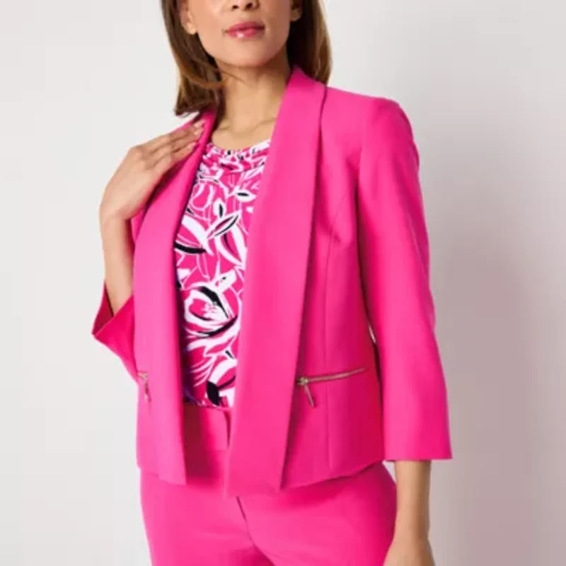 Black Label by Evan-Picone Womens Classic Fit Double Breasted Suit Jacket