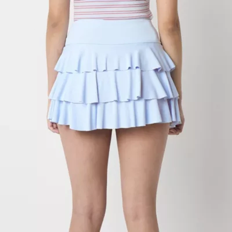 Arizona Built Shorts Womens Juniors Mid Rise Full Skirt