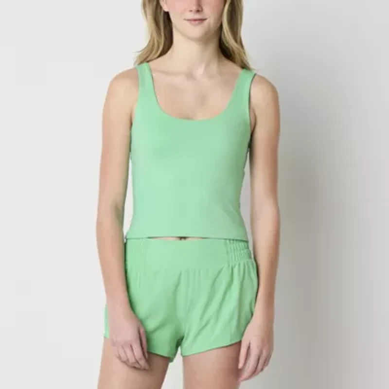 Arizona Womens Juniors Scoop Neck Sleeveless Tank Top