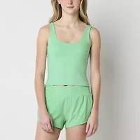 Arizona Womens Juniors Scoop Neck Sleeveless Tank Top