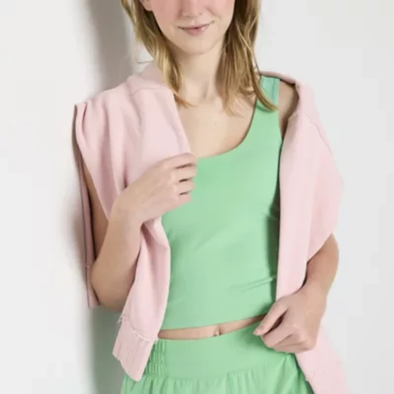 Arizona Womens Juniors Scoop Neck Sleeveless Tank Top