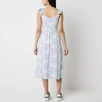 Arizona Womens Juniors Floral Midi Slip Dress