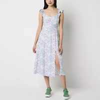 Arizona Womens Juniors Floral Midi Slip Dress