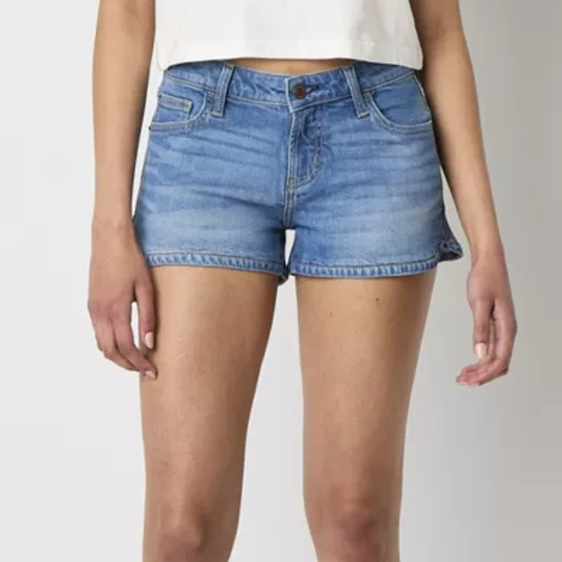 Arizona Womens Low Rise Juniors Denim Short