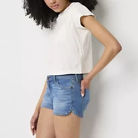 Arizona Womens Low Rise Juniors Denim Short
